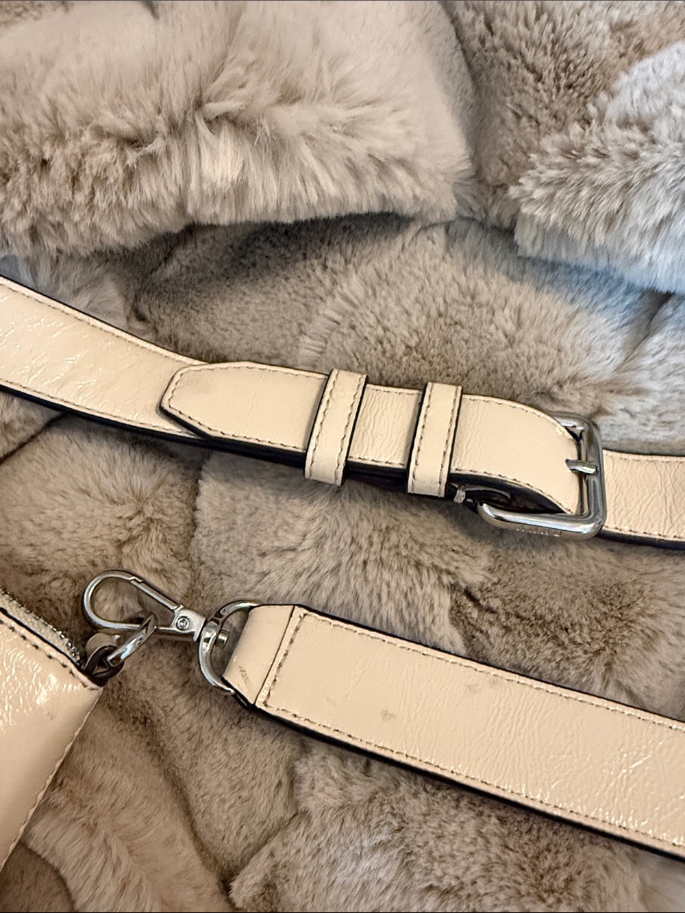 DKNY Cream Patent Crossbody with Silver Hardware - Picture 12 of 12